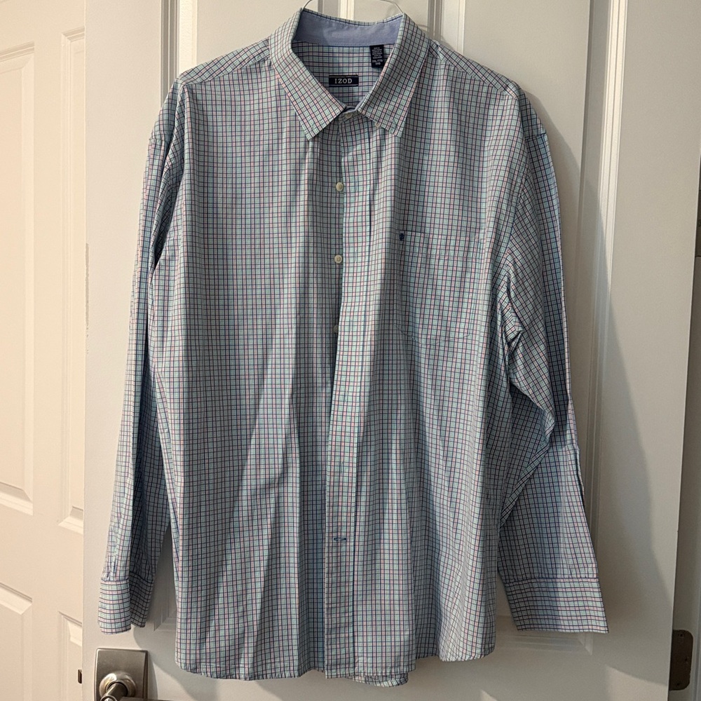 Izod Multicolor Plaid Long Sleeve Shirt